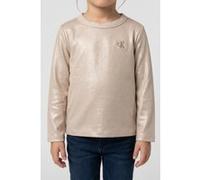 Calvin Klein Girls Glitter Coated Ls Tee Frosted Almond Taille: 16 | Outlet | Unisex | Marron