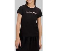 Calvin Klein Girls Script Logo Slim Ss T-shirt Black Taille: 8 | T-Shirts Outlet | kids | Le Noir