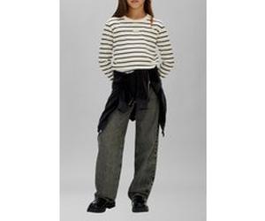 Calvin Klein Girls Yd Stripe L/s T-shirt Whitecap Gray/ Ck Black Taille: 8 | T-Shirts Outlet | kids | Le Noir