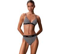Calvin Klein Haut de Bain Triangle LV00Q61208 pour Femme, Noir (20242 Icon Coton emblème + Noir), XS