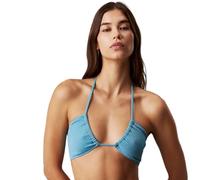 Calvin Klein Haut de Brassière de Bain Femme avec Texture Plissée, Bleu (Adriatic Blue), S