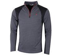 Calvin Klein Herren Micro Grid Half Zip Mid Layer - Schiefer/Rot - XL