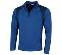 Calvin Klein Herren Micro Grid Half Zip Mittellage - Ocean Blue/Navy - XL