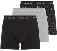 Calvin Klein Homme Boxer Lot De 3 Caleçon Coton Stretch, Multicolore (Black/Grey Heather/Subdued Logo), L