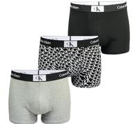 Calvin Klein Homme Boxer Lot De 3 Caleçon Coton Stretch, Multicolore (Blk, Grey Hthr, Warped Logo Prt_Blk), S