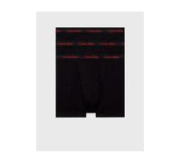 Calvin Klein Homme Boxer Lot De 3 Caleçon Coton Stretch, Noir (Black W/ Pompian Red Logos), S