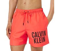 Calvin Klein Homme Short de Bain Long, Orange (Bright Vermillion), S
