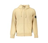 Calvin Klein, Homme, Sweatshirts et sweats à capuche, Beige, Taille: L Sweat à Capuche Beige avec Fermeture Éclair