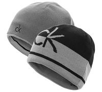Calvin Klein Hommes CK réversible Knit Bonnet - Noir/Argent