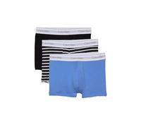 Calvin Klein Icon Lot de 3 caleçons en coton stretch Noir/rayé/bleu glacier