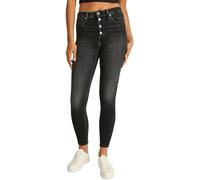 Calvin Klein Jean Femme High Rise Super Skinny Ankle avec Patte de Boutonnage, Noir (Denim Black), 36W