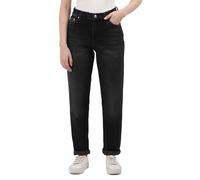 Calvin Klein Jean Femme Mom Jean Tapered Fit, Noir (Denim Black), 31W/32L