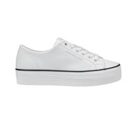 Calvin Klein Jeans - Baskets Femme en Cuir Collection Printemps/Été - Femme - Chaussures - Blanc - Taille: 40 EU