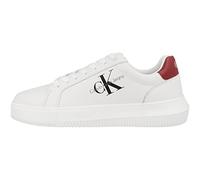 Calvin Klein Jeans Baskets Homme Semelle Épaisse Chunky Cupsole Monologo Chaussures, Blanc (White/Merlot), 45