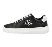 Calvin Klein Jeans Baskets Homme Semelle Épaisse Chunky Cupsole Monologo Chaussures, Noir (Black/White), 43