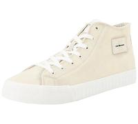 Calvin Klein Jeans Baskets Vulcanisées Homme en Coton, Blanc (Creamy White/Bright White), 43
