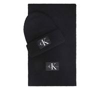 Calvin Klein Jeans Bonnet et écharpe MONOLOGO pour homme - Noir - Taille unique