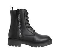 Calvin Klein Jeans - Bottes de Combat Lacées Noires - Femme - Chaussures - Noir - Taille: 36 EU