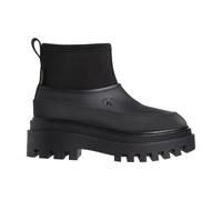 Calvin Klein Jeans - Bottes Pluie Noires Flatform Basses - Femme - Chaussures - Noir - Taille: 40 EU