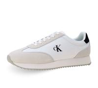 Calvin Klein Baskets Homme Retro Lace Up en Cuir, Blanc (Bright White/Black), 45