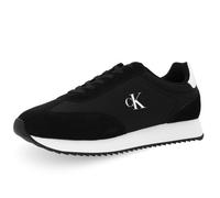 Calvin Klein Baskets Homme Retro Lace Up en Cuir, Noir (Black/Bright White), 41