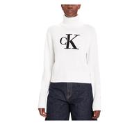 Calvin Klein Jeans - Chenille Monologo SW - Femme - Pulls - Blanc - Taille: 42 FR