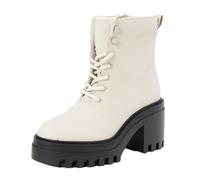 Calvin Klein Jeans CHUNKY HEELED ZIP BOOT LTH Bottes Femme, Beige (Eggshell/Black), 37 EU