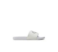 Calvin Klein Jeans Claquettes Femme Slide Monogram Co Sandales de Bain, Blanc (Bright White/Black), 41