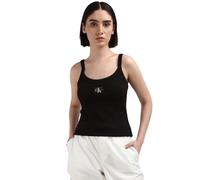 Calvin Klein Jeans Débardeur Femme Woven Label Rib Encolure Dégagée, Noir (CK Black), L