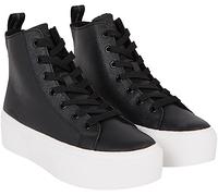 Calvin Klein Jeans Femme Baskets Cupsole Cupsole Flatform Mid Chaussures, Noir (Black/Bright White), 39 EU