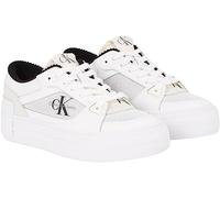 Calvin Klein Jeans Femme Baskets Vulcanisées Bold Vulc Flat Laceup Chaussures, Blanc (Bright White/Black), 38 EU