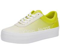 Calvin Klein Jeans Femme Bold Vulc FLATF Low LTH in Sat YW0YW01293 Baskets vulcanisées, Jaune (Sulphur/Creamy White), 37 EU