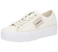 Calvin Klein Jeans Femme Bold Vulc FLATF Low T ML FAD YW0YW01447 Baskets vulcanisées, Beige (Creamy White/Bright White), 39 EU