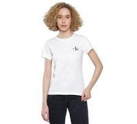 Calvin Klein Jeans Femme Lot de 2 T-Shirts Manches Courtes Monologo Slim Col Ras-du-Cou, Multicolore (Sepia Rose/Bright White), M