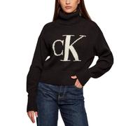 Calvin Klein Jeans, Femme, Pulls, Noir, Taille: 36 FR Oversized Logo Sweater