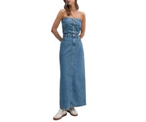 Calvin Klein Jeans, Femme, Robes, Bleu, Taille: 36 FR Robe en Coton Bleu Collection Automne/Hiver