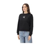 Calvin Klein Jeans, Femme, Sweatshirts et sweats à capuche, Noir, Taille: 38 FR Classic Foil Crewneck SweaT-shirt