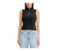 Calvin Klein Jeans, Femme, Tops, Noir, Taille: 40 FR Haut sans manches col roulé noir avec zip