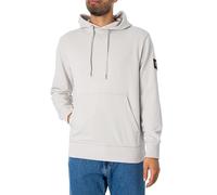 Calvin Klein Jeans Homme Sweat à Capuche Badge avec Capuche, Gris (Lunar Rock), M