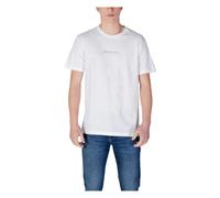 Calvin Klein Jeans, Homme, Tops, Blanc, Taille: M T-shirt Blanc en Coton à Manches Courtes