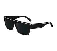 Calvin Klein Jeans - Lunettes de soleil rectangulaires modifiées - Homme - Accessoires - Noir - Taille: 55 MM