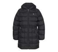 Calvin Klein Doudoune en Duvet Femme Lightweight Logo Mid Length avec Capuche, Noir (Black), XXS