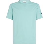 Calvin Klein T-Shirt Manches Courtes Homme Regular Tee avec Insigne, Bleu (Fresh Mint), L