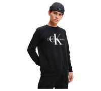 Calvin Klein Sweat-Shirt Homme Core Monologo sans Capuche, Noir (CK Black), XS