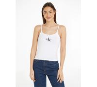 Calvin Klein Débardeurs Femme Strappy Tank Top Slim Fit, Blanc (Bright White), M