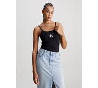 Calvin Klein Jeans Débardeurs Femme Strappy Tank Top Slim Fit, Noir (CK Black), S
