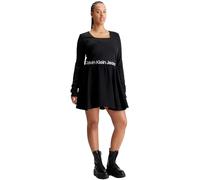 Calvin Klein Jeans Plus Logo Elastic LS Dress J20J222977 Robes évasées, Noir (CK Black), 3XL Femme
