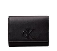 Calvin Klein Portefeuille Femme Sculpted Medium Trifold à Volet, Noir (Black), Taille Unique