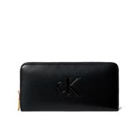 Calvin Klein Portefeuille Bold Long Zip Around avec logo – Noir, Taille Unique