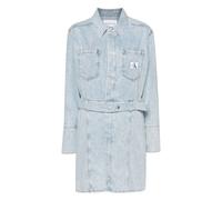 Calvin Klein Jeans - Robe Midi Casual en Coton Bleu - Femme - Robes - Bleu - Taille: 40 FR